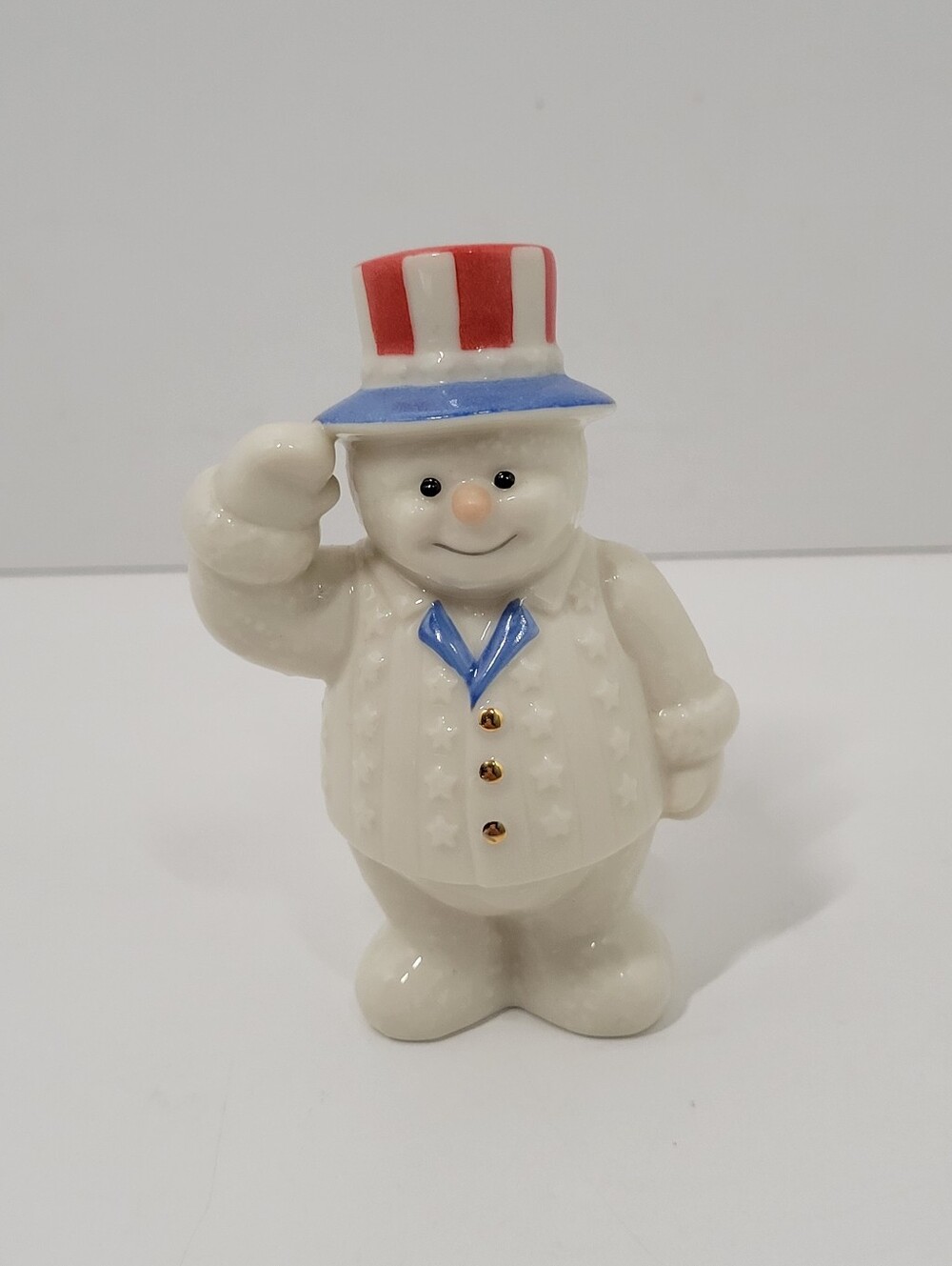 Lenox 2000 Twelve Months of Snowmen Snowy Patriot 4th of July
